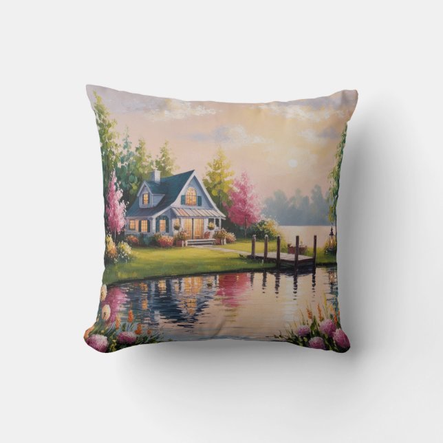 Coussin Une charmante vue sur le lac (Recto)
