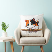 Coussin Une corde. Un chat. Zéro regrets. (Chaise)