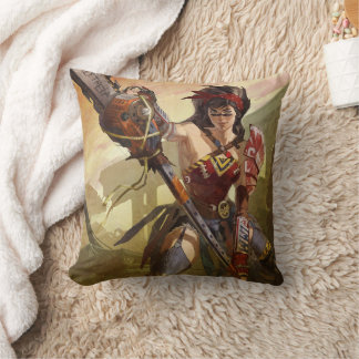 Coussin Une crise infinie Illustration d'une Femme Merveil