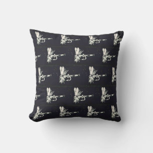 Coussin Une écoutille blanche de mouches sèches sur un cou