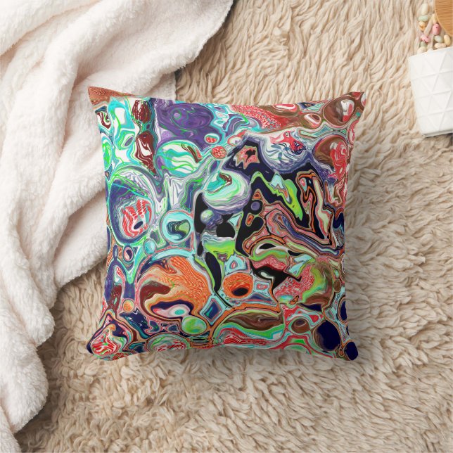 Coussin Une explosion colorée d'art fluide (Couverture)
