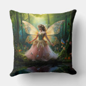 Coussin Une fée magique dans la forêt forestière (Verso)