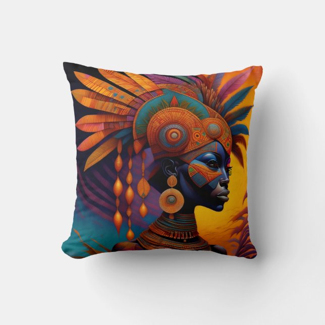 Coussin Une femme africaine lance l'oreiller (Recto)