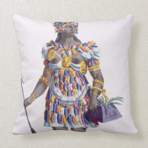 Coussin Une femme du Honduras, 1780 (gravure colorée)