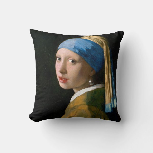 Coussin Une fille à la perle, Johannes Vermeer, 1665 (Recto)