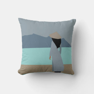 Coussin Une fille sous la pluie