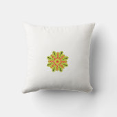 Coussin une fleur verte et rouge aux points noirs (Verso)