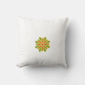 Coussin une fleur verte et rouge aux points noirs (Recto)