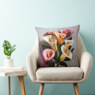 Coussin Une Floraison De Lys Calla Dans Les Couleurs Paste