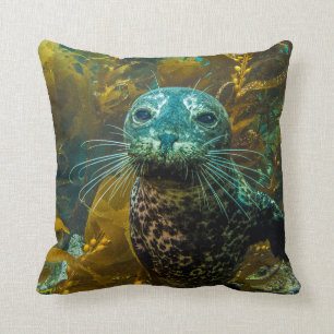Coussin Une forêt curieuse   Santa Barbara de varech de