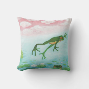 Coussin Une Grenouille S'Enfonce Dans L'Étang Illustration