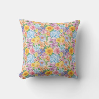 Coussin Une illustration vibrante et détaillée de diverses