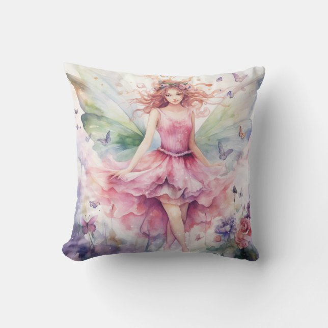 Coussin Une jolie fée printanière (Recto)