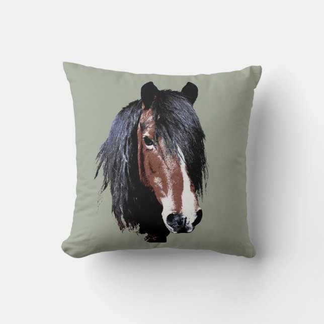 Coussin Une jument de baie de gallois (Recto)