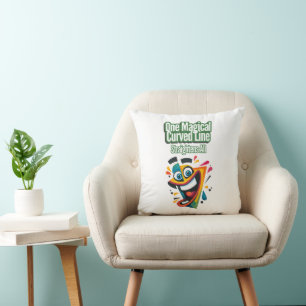 Coussin "Une ligne courbe magique, Straightens All : souri
