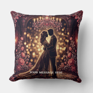Coussin Une mariée et un marié en silhouette dans une étre