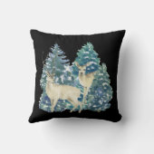 Coussin Une Paire De Cerfs Dans La Forêt D'Hiver (Verso)