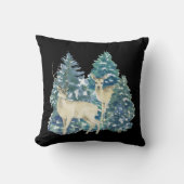 Coussin Une Paire De Cerfs Dans La Forêt D'Hiver (Recto)