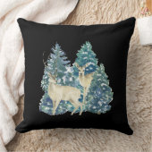 Coussin Une Paire De Cerfs Dans La Forêt D'Hiver (Couverture)