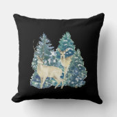 Coussin Une Paire De Cerfs Dans La Forêt D'Hiver (Recto)