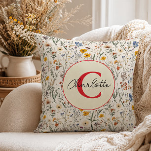 Coussin Une petite fille Fleur Sauvage Baby Shower