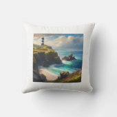 Coussin Une plage avec phare (Verso)