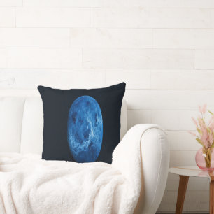 Coussin Une planète bleu profond