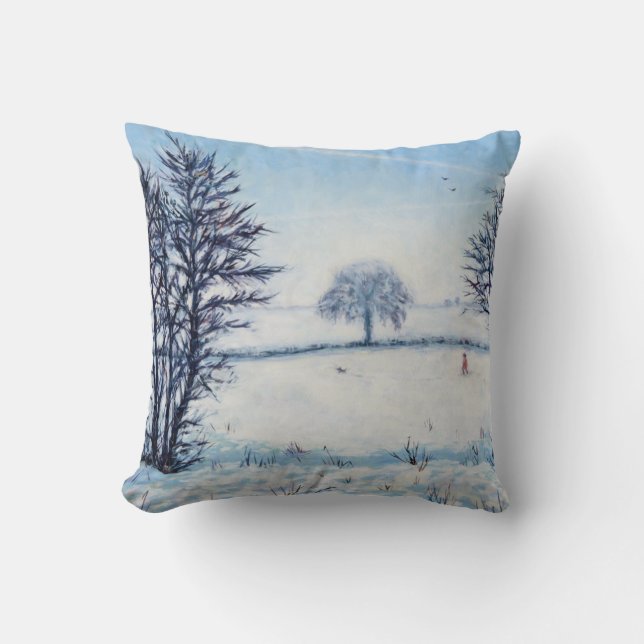 Coussin Une promenade d'hivers (Recto)