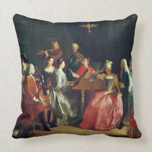 Coussin Une soirée musicale (huile sur la toile)