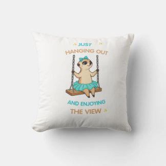 Coussin Une suricate mignonne se balançant et appréciant l