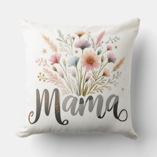 Coussin Une touche d'amour floral pour maman (Recto)