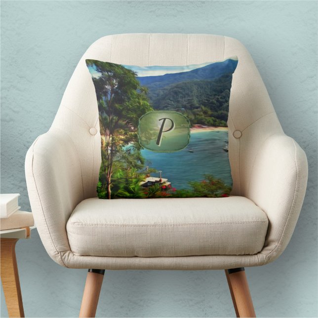 Coussin Une vue de Yelapa 0828 (Créateur téléchargé)