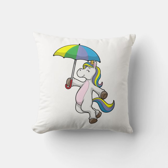 Coussin Unicorn avec Umbrella (Recto)
