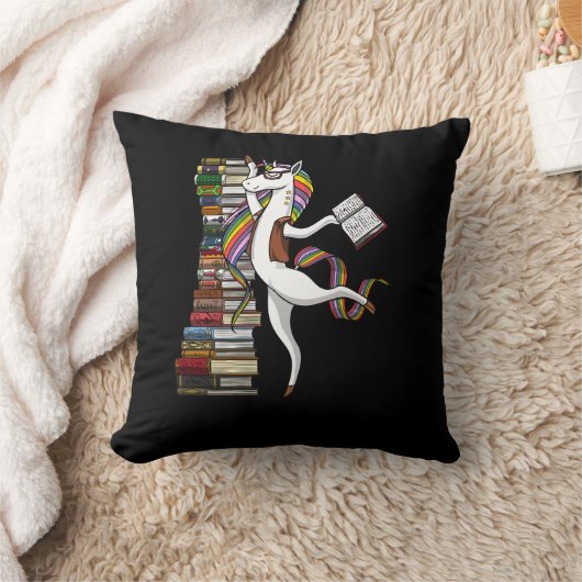 Coussin Unicorn Bibliothécaire Magazine Lecture Nerd (Couverture)