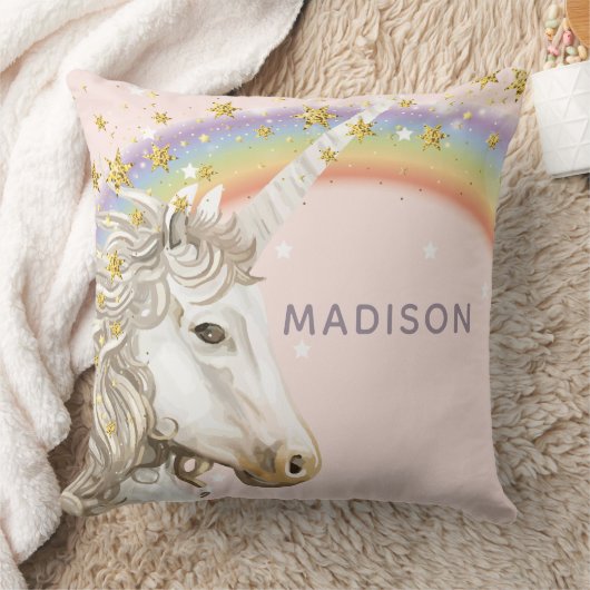 Coussin Unicorn Luxury Gold Parties scintillant (Couverture)