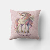 Coussin Unicorn Magique Arc-en-ciel couleurs Parties scint (Verso)