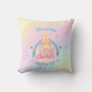 Coussin Unicorn Nom Nursery Kids Décor de la chambre Arc e