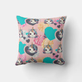 Coussin Unicorn Pastel Heart Print (Verso)