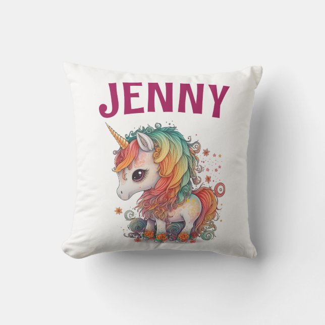 COUSSIN UNICORN PERSONNALISÉ LANCE PILLOW (Recto)