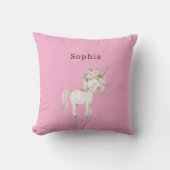 Coussin Unicorn Pink Floral (Recto)