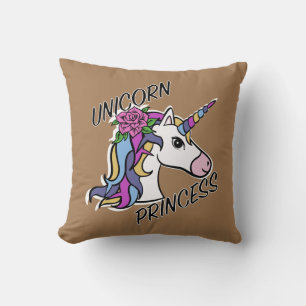 Coussin Unicorn Princess Design - Jeu d'oreiller 16" x 16"