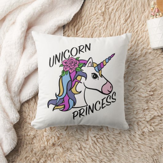 Coussin Unicorn Princess Design - Jeu d'oreiller 16" x 16" (Couverture)