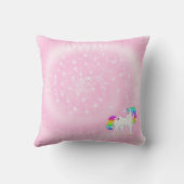 Coussin Unicorn rose mignonne Stars Custom Girl Nursery (Verso)