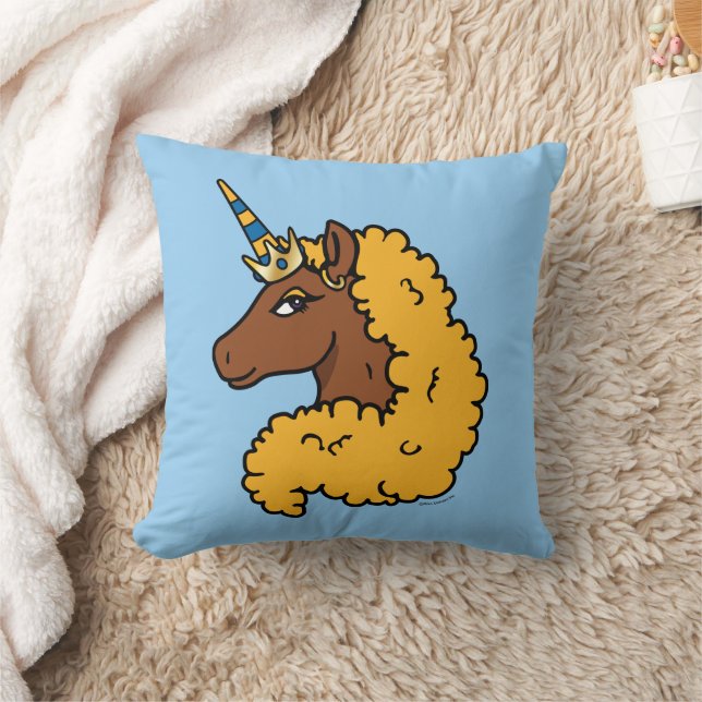 Coussin Unicorne Afro Jaune (Couverture)