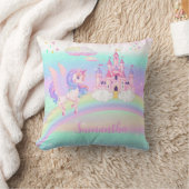 Coussin Unicorne arc-en-ciel magique personnalisé (Couverture)