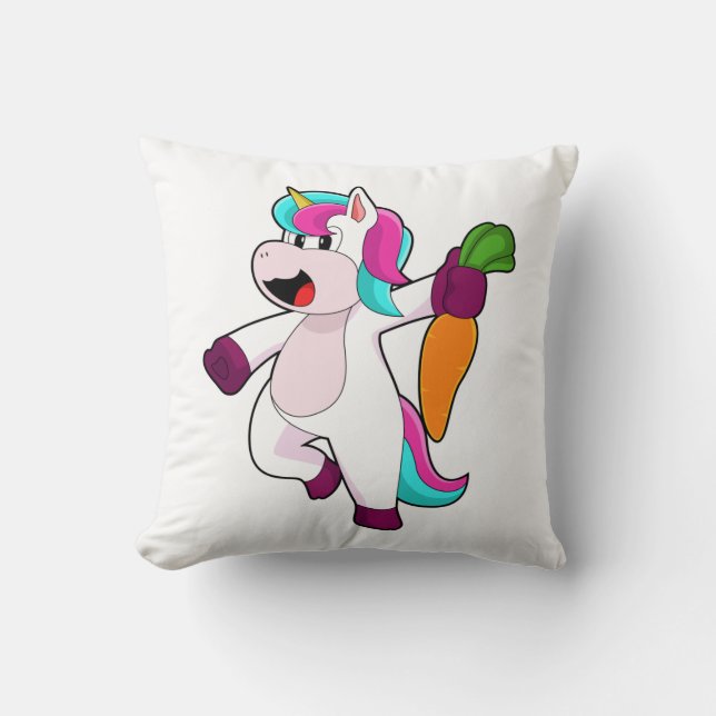 Coussin Unicorne avec carotte (Recto)