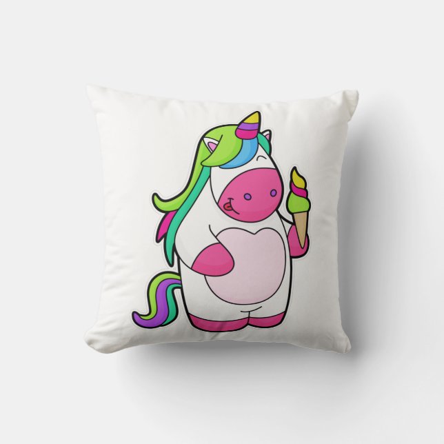 Coussin Unicorne avec gaufre Glace (Recto)