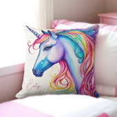 Coussin Unicorne avec nom personnalisé