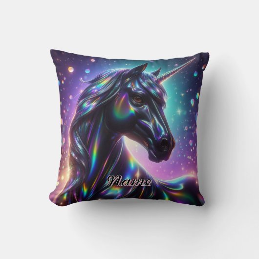 Coussin Unicorne dans un Arrière - plan étincelant (Recto)