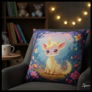 Coussin Unicorne de forêt enchantée